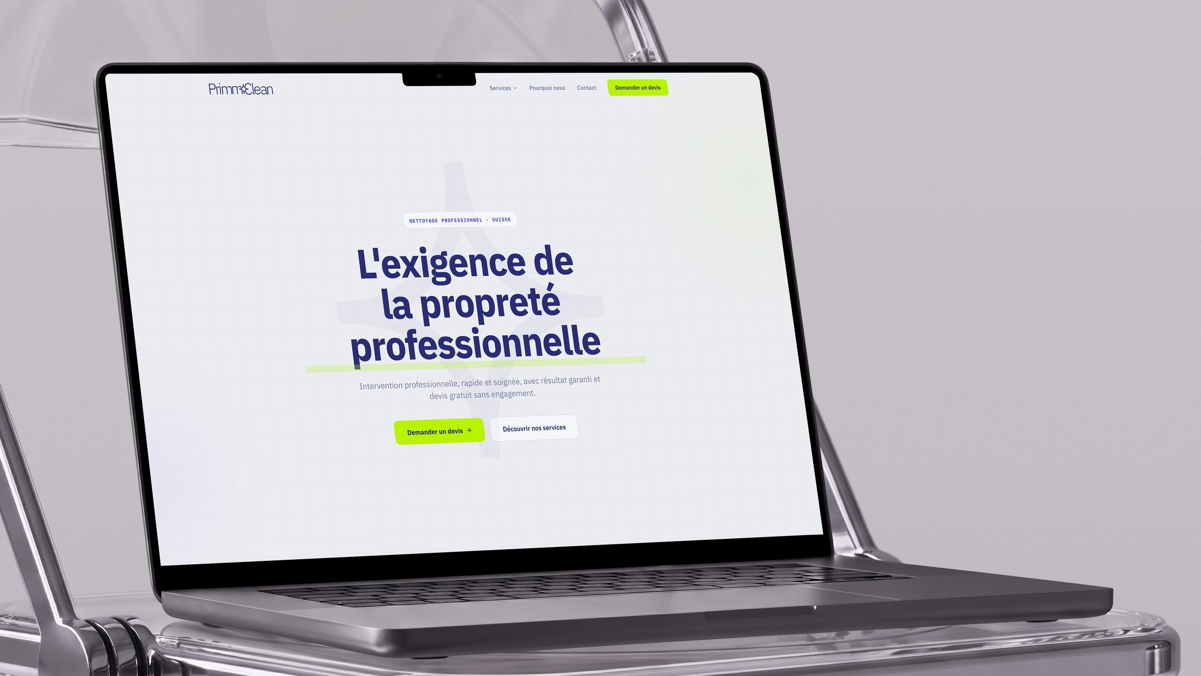 Page d'accueil du site PrimmoClean